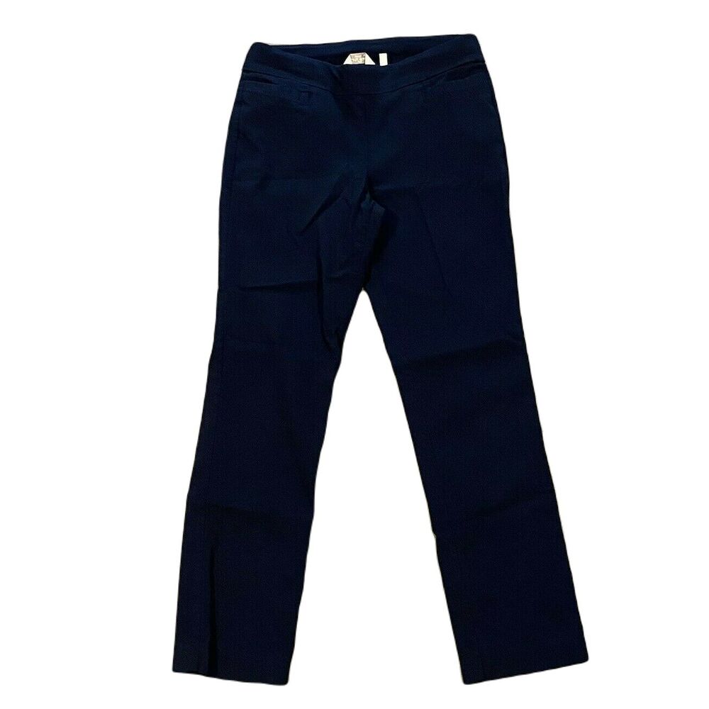 Coral Bay Pull On Pants ~ Sz 4P ~ Blue ~ Mid Rise ~ 28" Inseam